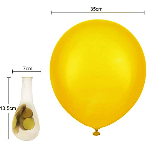 Confetti Balloons Set, 100 Pieces 12 Inches White Gold and Confetti Latex Balloons Colorful Balloons Party Kit Supplies for Wedding Birthday Graduation Celebration Baby Shower Party Decorations