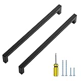 Ravinte 10 Pack Square Cabinet Pulls 10 Inch Black