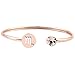 Zuo Bao Simple Rose Gold Zodiac Sign Cuff Bracelet with Birthstone Birthday Gift for Women Girls (Scorpio)