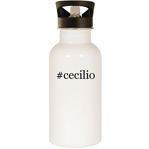 #cecilio - Stainless Steel Hashtag 20oz Road Ready Water Bottle, White
