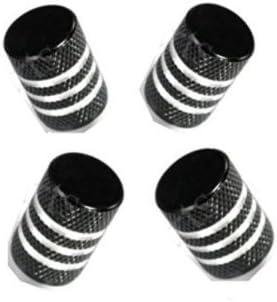 Elite Black Sparkling Silver Tire Caps Make Your Wheels Shine Valve Stem 4 Piece Reflecting iSet