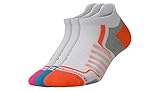 New Balance Women's Performance Low Cut Tab Socks (3 Pack), White/Pink/Orange/Teal, Size 6-10