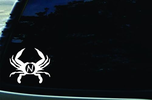 5" X 4.5" Crab with N Vinyl DIE CUT Decal for Your Car, Truck, Laptop, Window