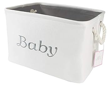 Amazon Com Storage Basket For Nursery Baby Girl Or Boy White