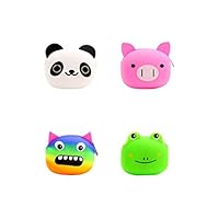 Unicoco Animal Coin Purse 4Pcs Silicone Change Wallet Portable Keyring Pouch Cartoon Handbag Toddler Bag