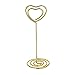 Bememo Gold Heart Shape Photo Holder Stands Table Number Holders Place Card Paper Menu Clips for Weddings, 12 Pack