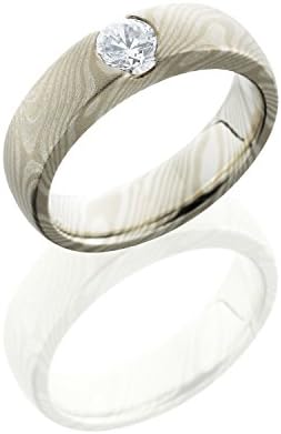 Mens Palladium and Sterling Silver, Beadblasted Mokume Wedding Band