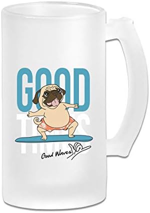 ビールジョッキ Cup ビアグラス かわいい 犬 サーフボード ガラス ビールグラス カップ おもしろいジョッキ 飲み会 安全性 スリガラス 誕生日 500ml プレゼント 卓越 丈夫 大ジョッキ
