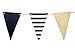 Golden Black Triangle Banner Decorations Pennant Bunting Signs Decoration for Birthday Gatsby Party Nursery Anniversary Graduation Decor Supplies 15pcs 10 Feet