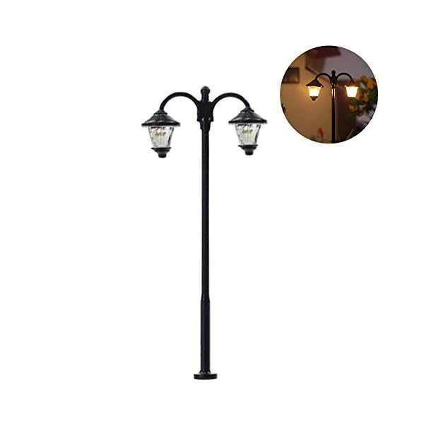 Evemodel 10 Stk. LED Parklaternen Lampen Beuchtung 60mm 1:87 Spur H0 Minigarten Puppenhaus Dekor DIYcraft – Bild 3