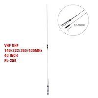 Mobile Antenna VHF UHF (146/222/365/435MHz) Quad Band 40 Inch Foldable High Gain Ham Radio Antenna with PL-259 Connector for Cars