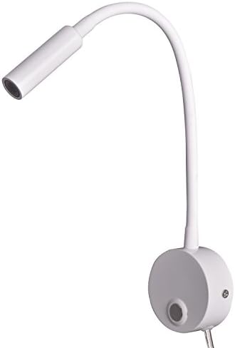 Agese LED Reading Light Wall Sconce Light Touch Switch On Off Stepless Dimmable 3 Watts Edison Warm White 3000K Wall Mounted Plug Cord For Reading Books and Sleeping (Warm whtie 3000K(white body))