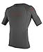 O'Neill UV 50+ Sun Protection Youth Basic Skins Short Sleeve Crew Sun Shirt Rash Guard, Graphite, 14