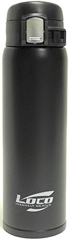 LoCo Premium Quality Travel Mug Double Walled Stainless Steel Flask Vacuum Insulated Thermos for Hot or Cold Beverage (Coffee, Tea) - Locking Flip Top Lid Air Tight - BPA Free - Leak Proof - 16 oz
