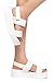 Herstyle Belma Women's Open Toe Ankle Strap Platform Wedge Sandals, White, Size 8.0