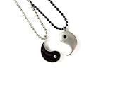 Friendship Pewter Yin Yang Pendants on Ball Chain Necklaces