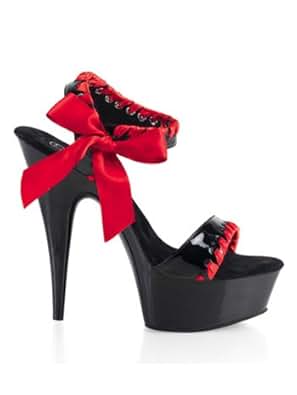 Amazon.com: Red Open Toe Platform Sandal With Bow - 8: Shoes