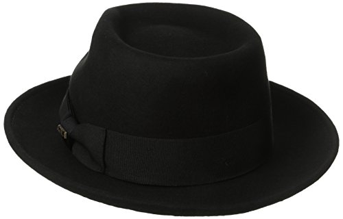 Scala Classico Men's Crushable Water Repelant Wool Felt Fedora Hat, Black, Large