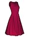 Styleword Women's Sleeveless Casual Cotton Flare Dress(Wine,M)