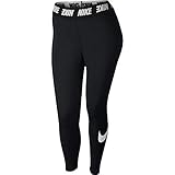 NIKE Women's Sportswear Club Leggings, Black/White, Medium