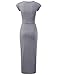 NEARKIN (NKNKWBD801 Womens Cap Sleeve Figure Hugging Scoop Neck Shirred Maxi Dress Gray US L(Tag Size XL)