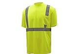 CJ Safety High Visibility ANSI Class 2 T-Shirt (Moisture Wicking Mesh) - Green (L/XL, Green)