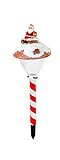 Lightahead Solar Powered LED Stake Lights - Christmas Santa Stake Light Outdoor Garden Path Light Theme Candy Stick