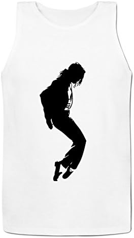 Michael Jackson Moonwalk Cotton Tank Tops For Men By Fuli Lin XL White