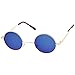 zeroUV - Small Retro Lennon Inspired Style Colored Mirror Lens Round Metal Sunglasses 41mm