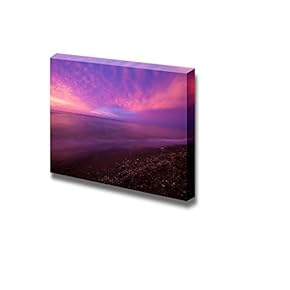 Canvas Prints Wall Art - Vibrant Tropical Sunset at Bali Indonesia | Modern Wall Decor/Home Decoration Stretched Gallery Canvas Wrap Giclee Print. Ready to Hang - 12" x 18"