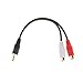 3.5mm Stereo Aux Male to 2-RCA Adapter L R Female Audio Cable Cord Wire 20cm