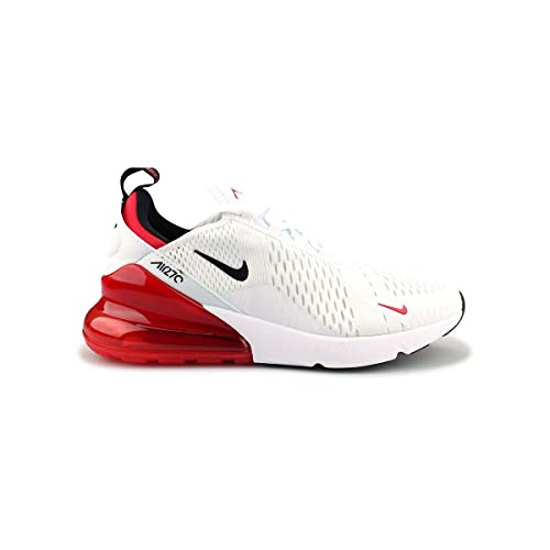 Nike Air Max 270 - Men's White/Black/University Red Nylon Basketball Shoes 10.5 D(M) US