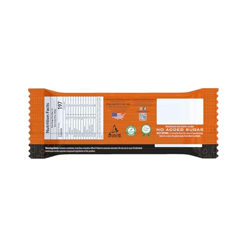 Pole Nutrition Chocolate Protein Bar, 22g Protein, No Added Sugar, 12 x 60g (PEANUT BUTTER CHOCOLATE)