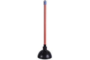 Boardwalk BWK09201EA 18 in. Plastic Handle Toilet Plunger for 5-5/8 in. Bowls - Red/Black