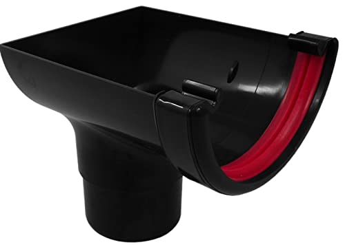 Freeflow FRR606BL Black 112mm Half Round Gutter Stop End Outlet