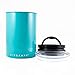 Airscape Coffee Storage Canister (1 lb Dry Beans) - Patented Airtight Lid Pushes Air Out to Preserve Food Freshness - Two Way Valve Releases CO2 - Stainless Steel Food Container- Turquoise
