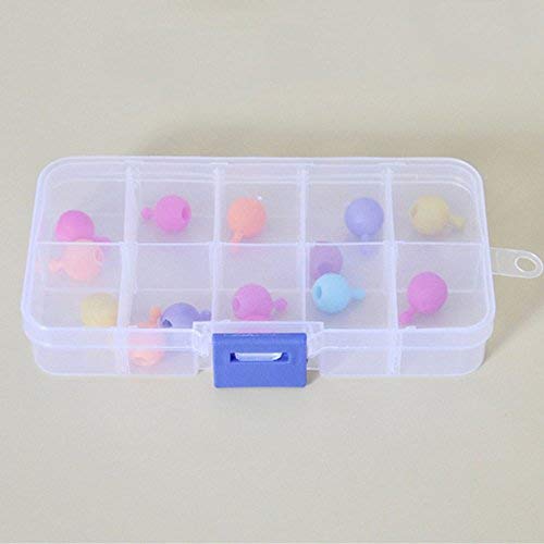 Lautechco® 10Pcs 10 Grids Storage Box Adjustable Grid Plastic Case Guitar Picks Accessories Container - Thumbnail 2