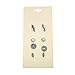 4 Pairs/Set Ethnic Leaves Round Flower Resin Ball Evil Eyes Stud Earring (Silver)