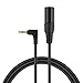 CableCreation 3 Feet Angle 3.5mm (1/8 Inch) Stereo Male to XLR Male Cable, Black