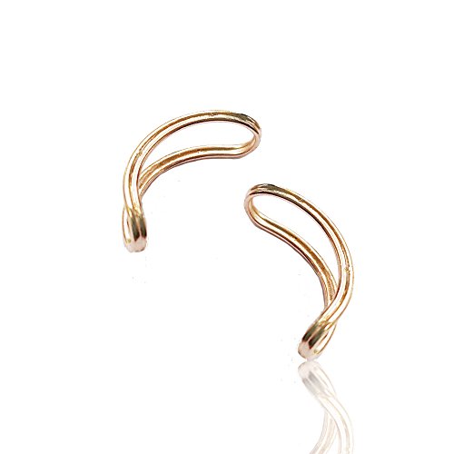 Minimal Ear Cuff,Sterling Silver 925,non pierced earring,clip on ear,Ear clip,huggie earrings (rose gold)