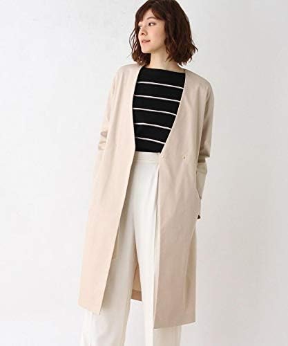Amazon オペークドットクリップ ノーカラーコート My Style Is 掲載 42 Ll Web限定サイズ ノーカラーvネックスプリングコート レディース ライトベージュ 051 42 Ll コート ジャケット 通販