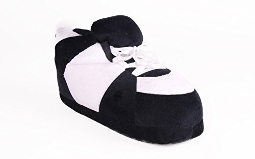 1017-4 – Black and White – XL – Happy Feet Sneaker Slippers