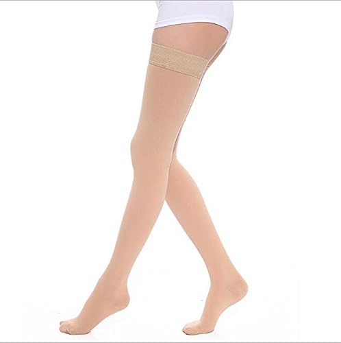 DANLOTE Women's Close Toe Thigh High Compression Stockings,Compression Socks, Slimming Legging Stovepipe Socks-20-30mmHg Medical Thigh High Support Hose Best Treatment Swelling,Varicose Veins