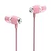 UiiSii U5 Pink Headphones with Microphone and Volume Control Earbuds with Tangle Free Flat cable