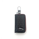 2019 The New Jaguar Premium Leather Car Key Chain Coin Holder Zipper Case Remote Wallet Bag for XJ XF XE F-PACE is Suitable for All Jaguar Models (Black)