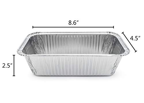 Fig & Leaf (120 Pack) Premium 2-LB Loaf Baking Pans l Standard Size 8.5" x 4.5" x 2.5" l Bread Pan l 28 Gauge l Top Baker's Choice Disposable Aluminum Foil for Cakes Meatloaf Lasagna Oven Safe Sturdy