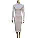 Laiyuan Women Winter Turtleneck Bodycon Dresses - Long Sleeve Solid Midi Sexy Club Dress White