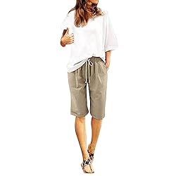 Bermuda Shorts for Women Casual Summer Elastic