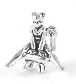 Sterling Silver Vaulting Gymnast with Split Ring - Item #3827