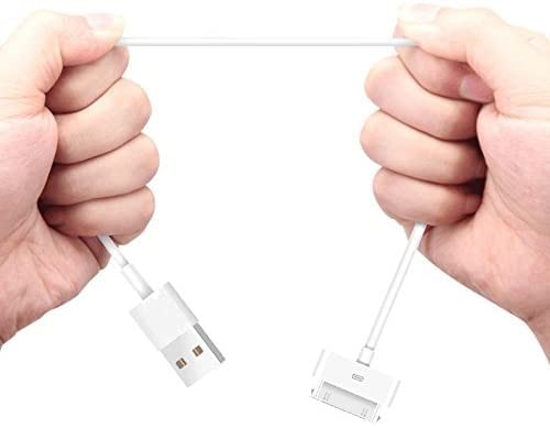 Apple MFi Certified 30-Pin to USB Cable for iPhone 4/4S, iPad 1/2/3, iPod Classic/Touch/Nano Charging & Sync